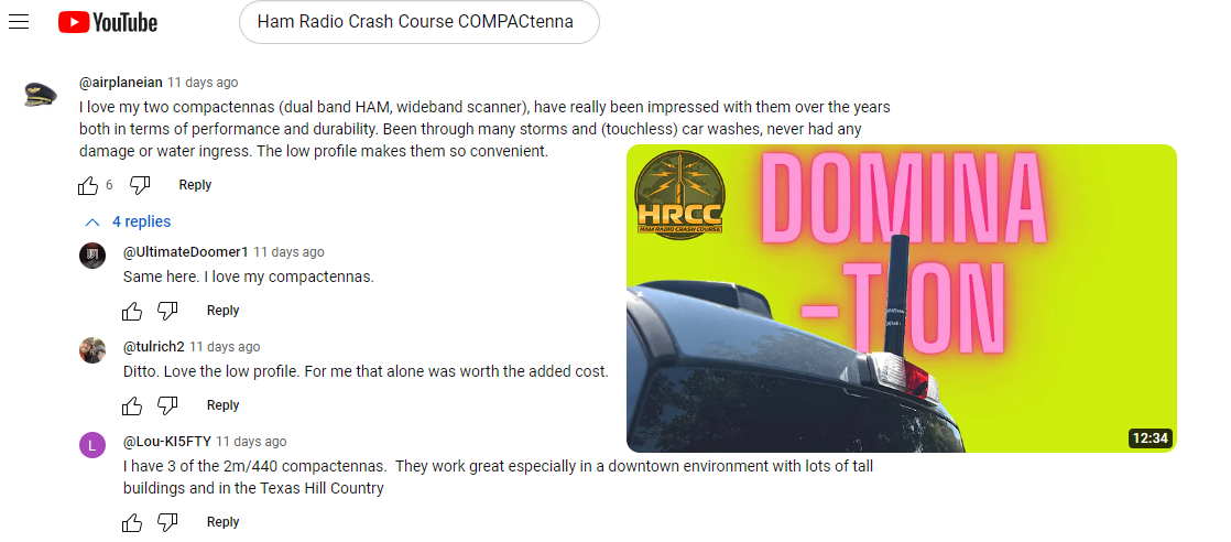 COMPACtenna Review HAM RADIO CRASH COURSE - 'DOM I NATION' 2M-440+ WITH Customer COMMENTS 7.18.23